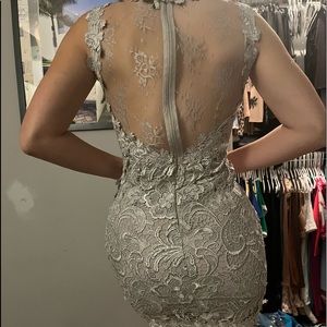 Topshop Silver Lace Dress